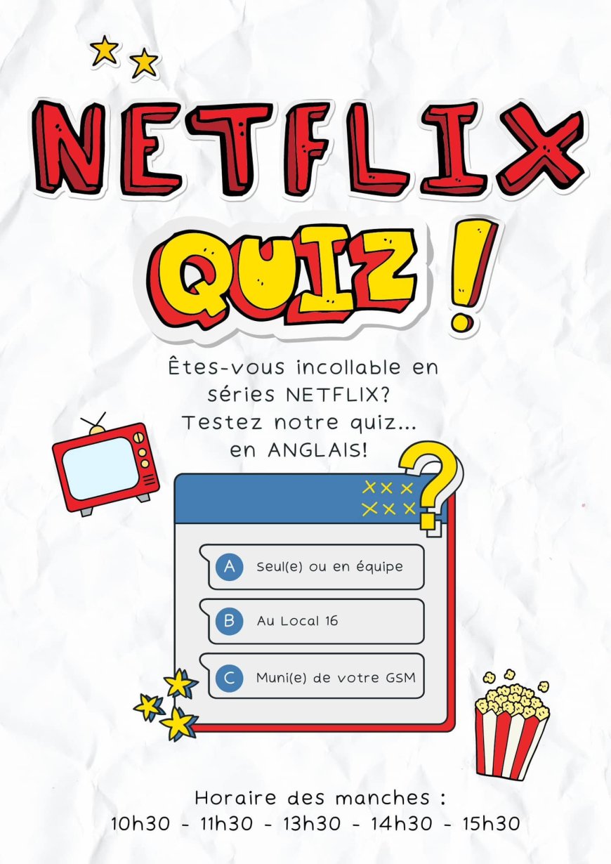 Quiz Netflix en anglais - Samedi 18 mars 2023